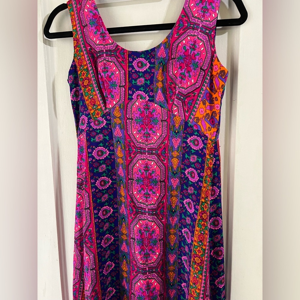 Vintage Made in Hawaii Tropical Maxi Dress 6 - Picture 5 of 11